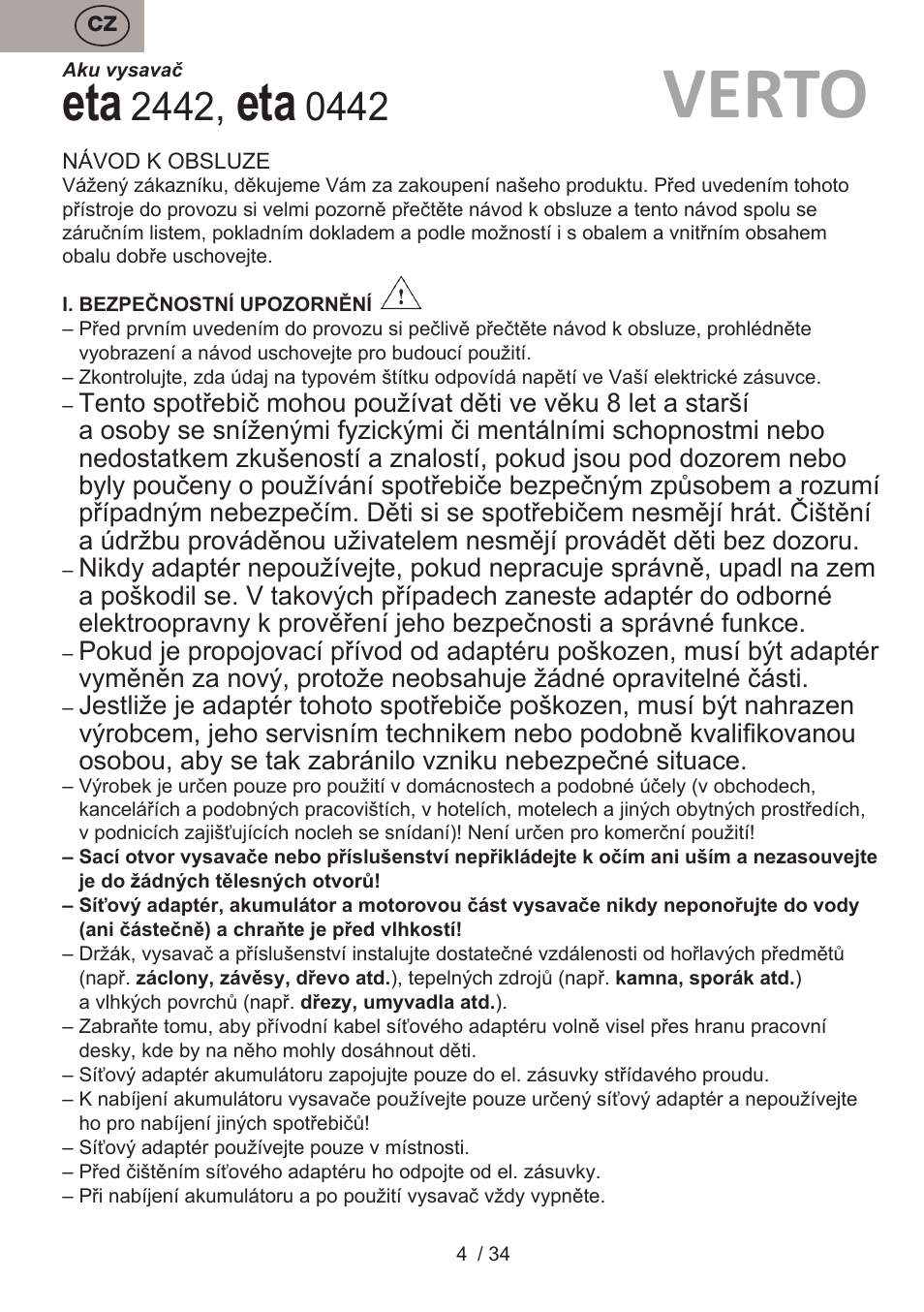 Verto | ETA Verto User Manual | Page 4 / 36