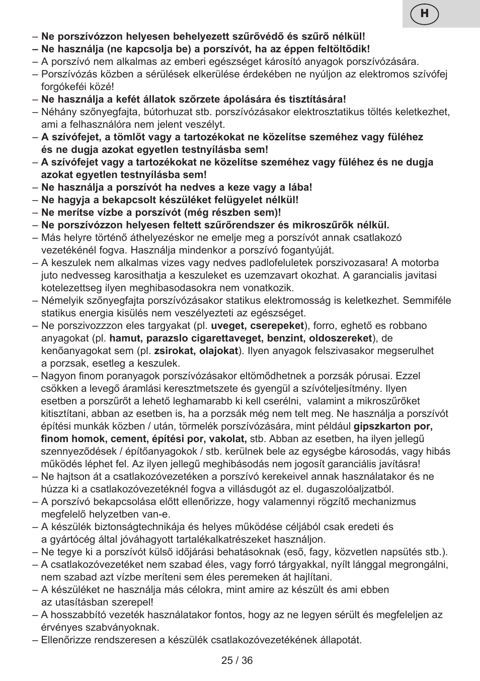 ETA Sting User Manual | Page 25 / 40