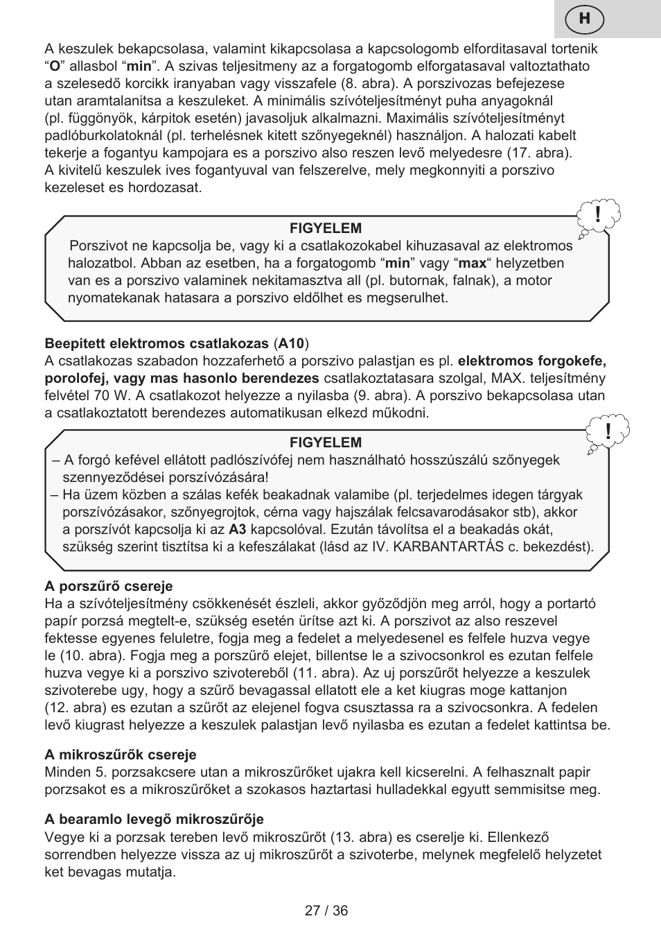 ETA Sting User Manual | Page 27 / 40