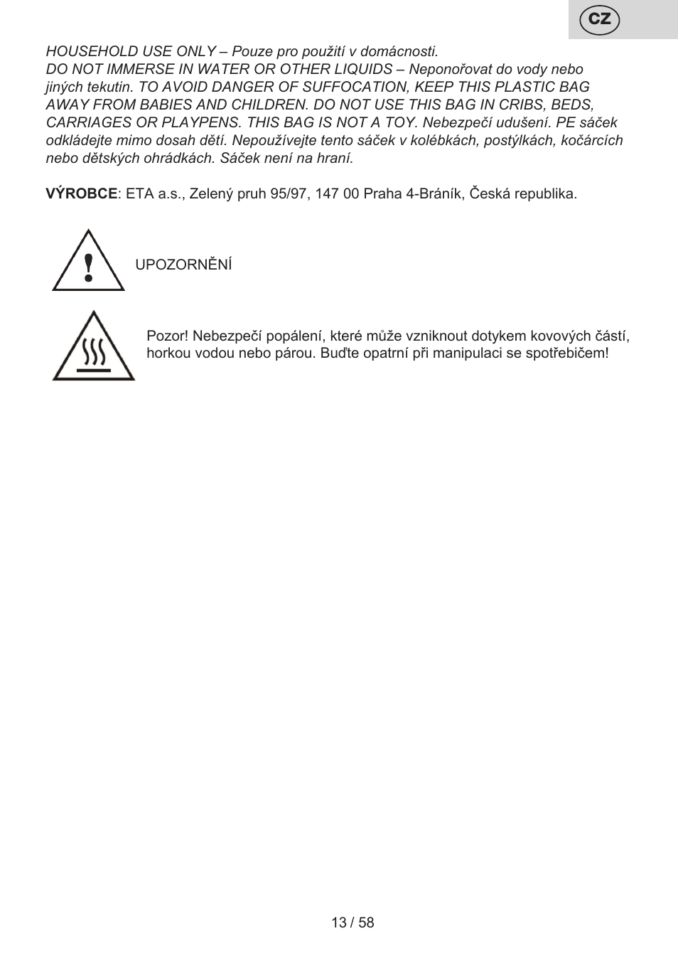 ETA Tonale User Manual | Page 13 / 60