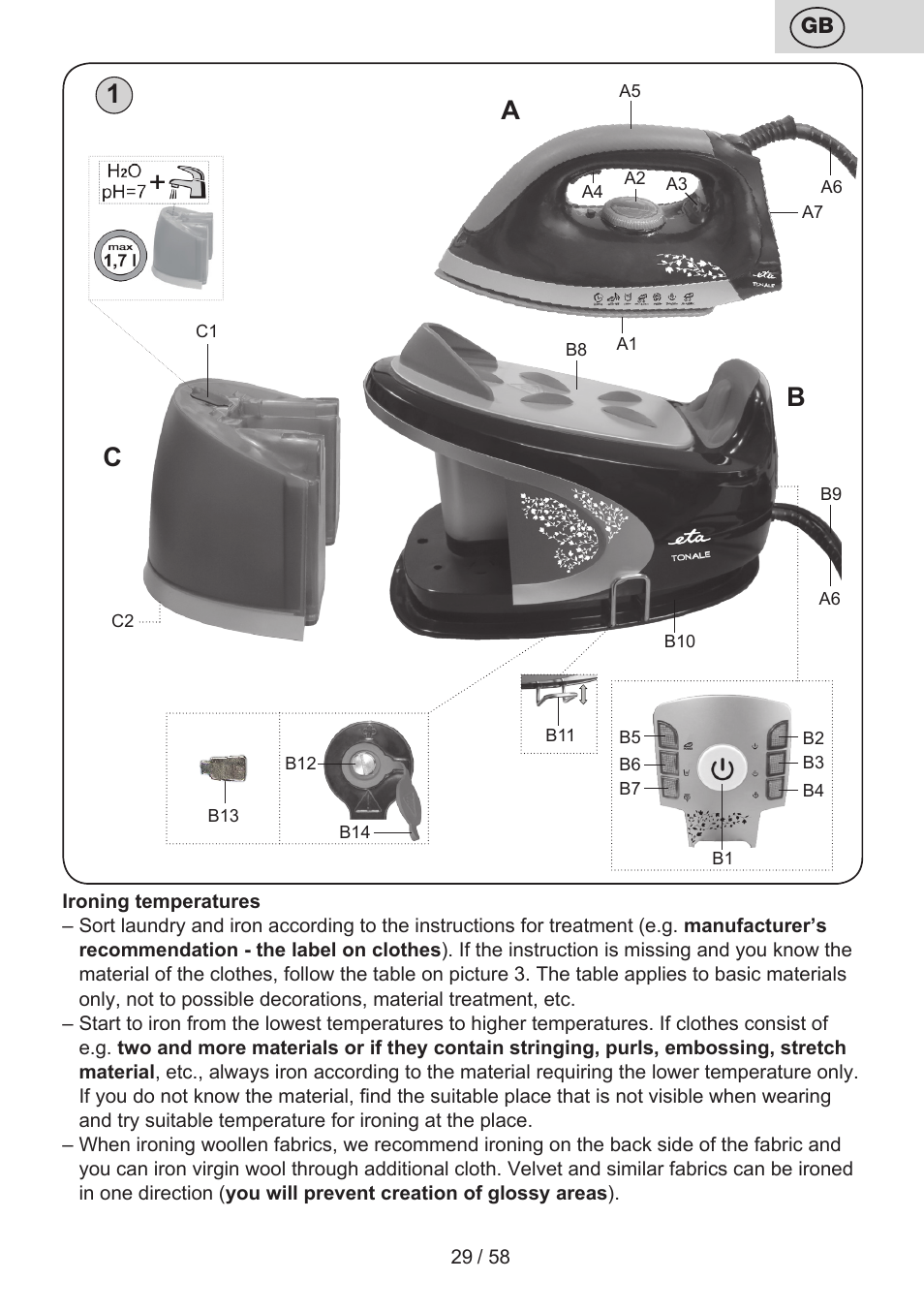 1a b c | ETA Tonale User Manual | Page 29 / 60