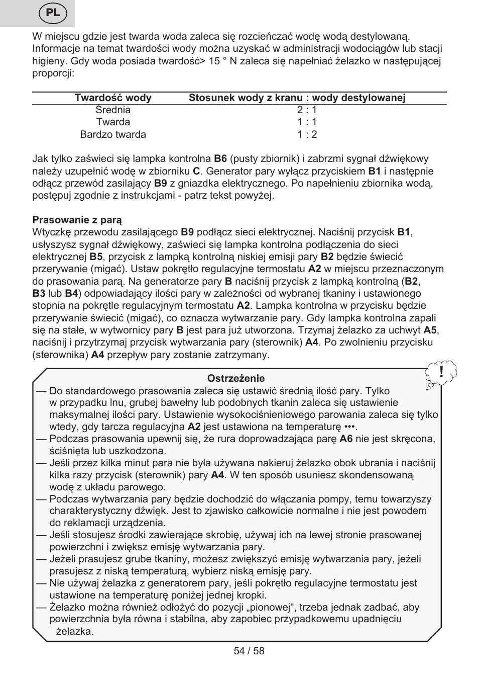 ETA Tonale User Manual | Page 54 / 60