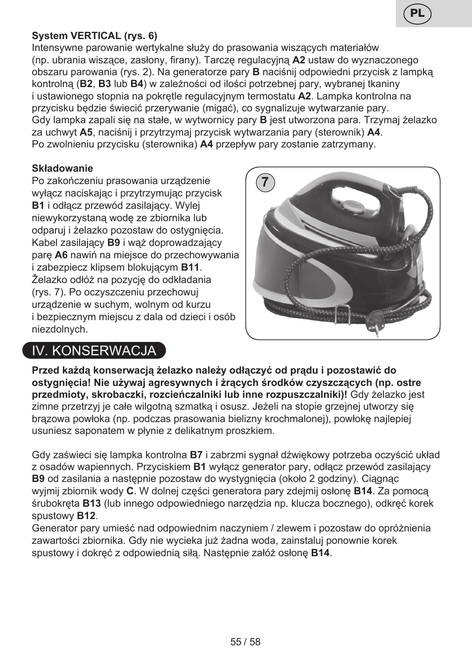 Iv. konserwacja | ETA Tonale User Manual | Page 55 / 60