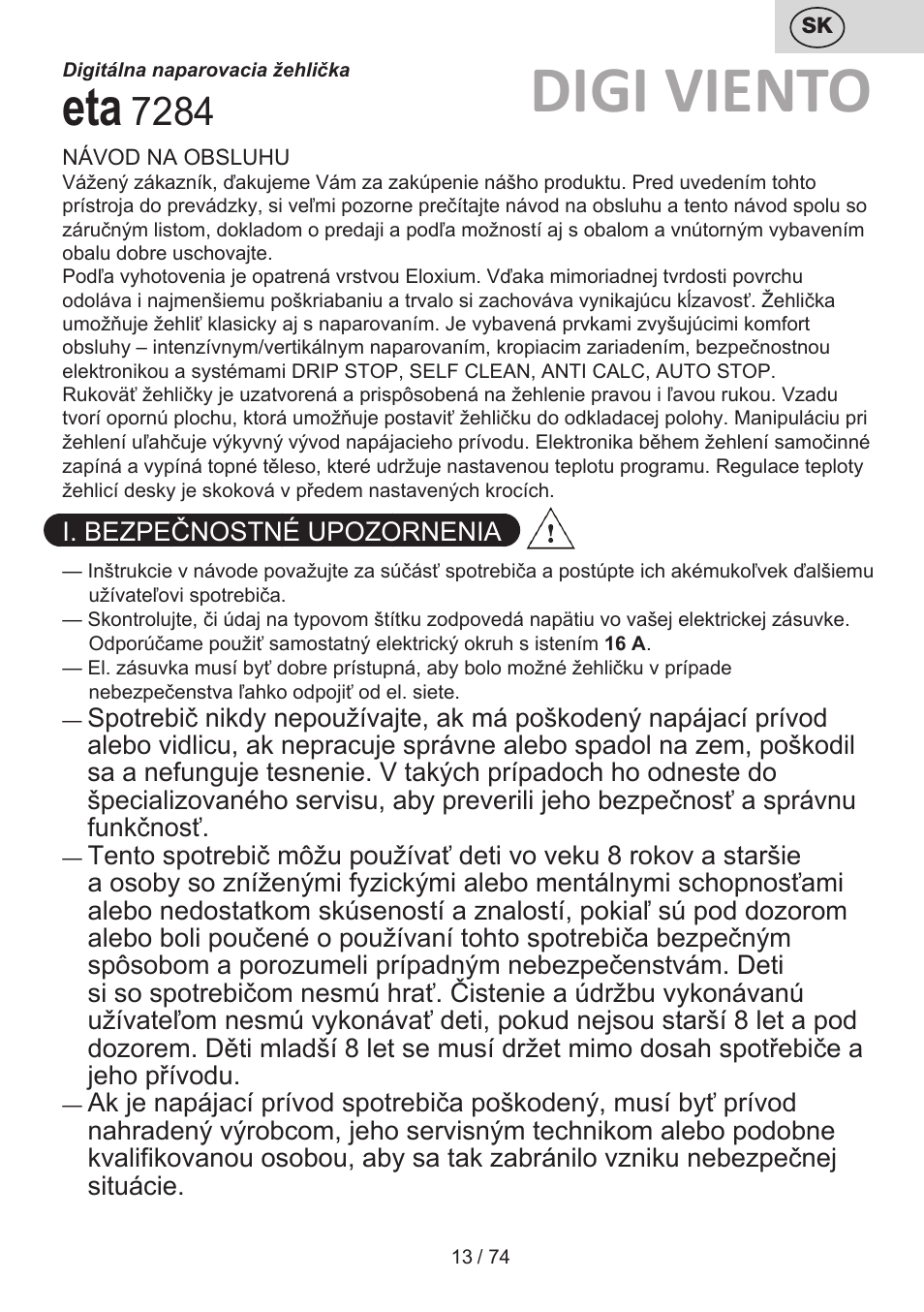 Digi viento | ETA Digi Viento User Manual | Page 13 / 76