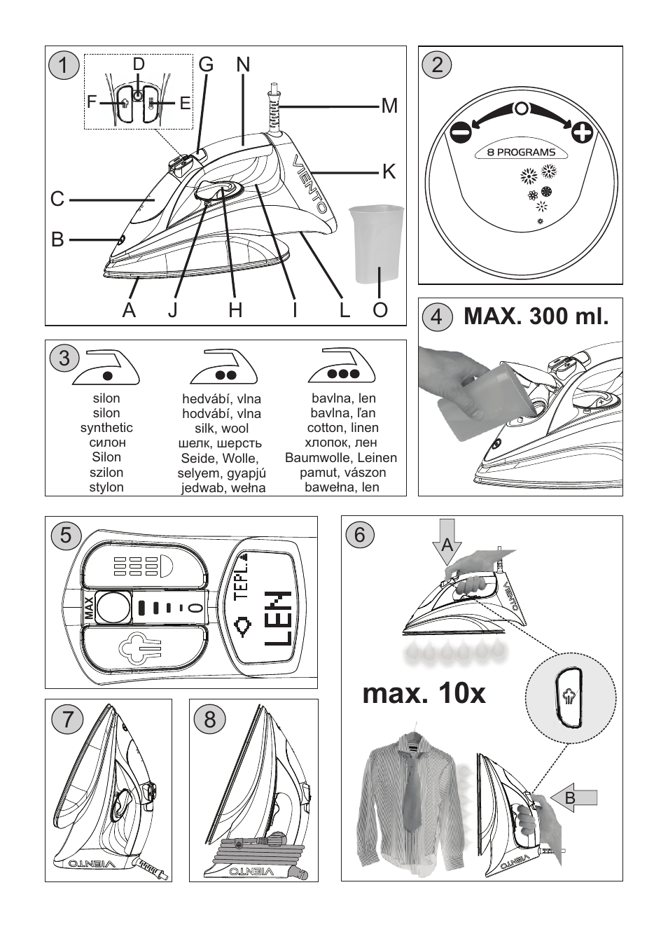 Max. 10x, Max. 300 ml | ETA Digi Viento User Manual | Page 2 / 76