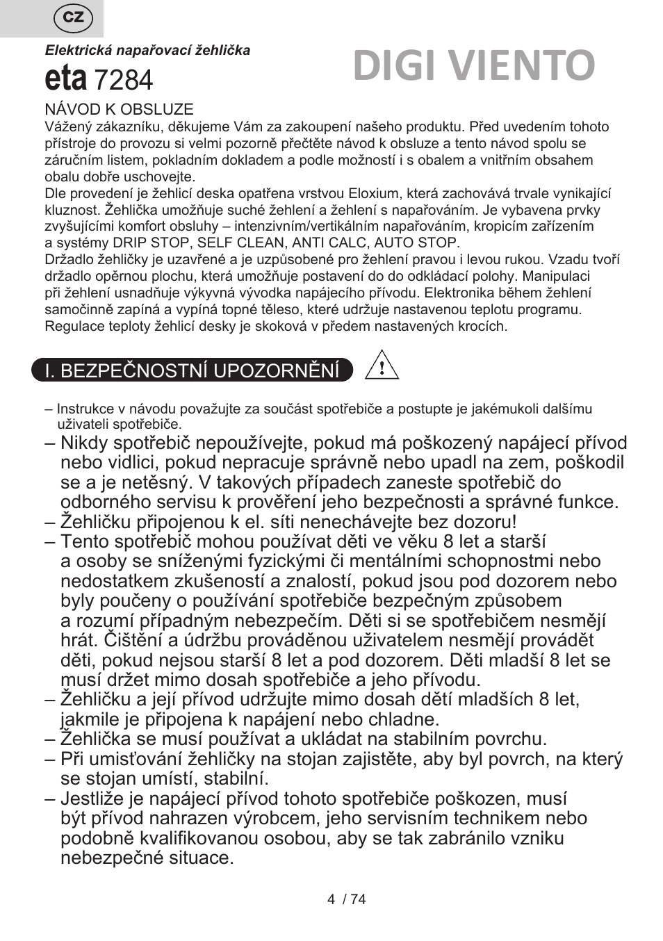 Digi viento | ETA Digi Viento User Manual | Page 4 / 76