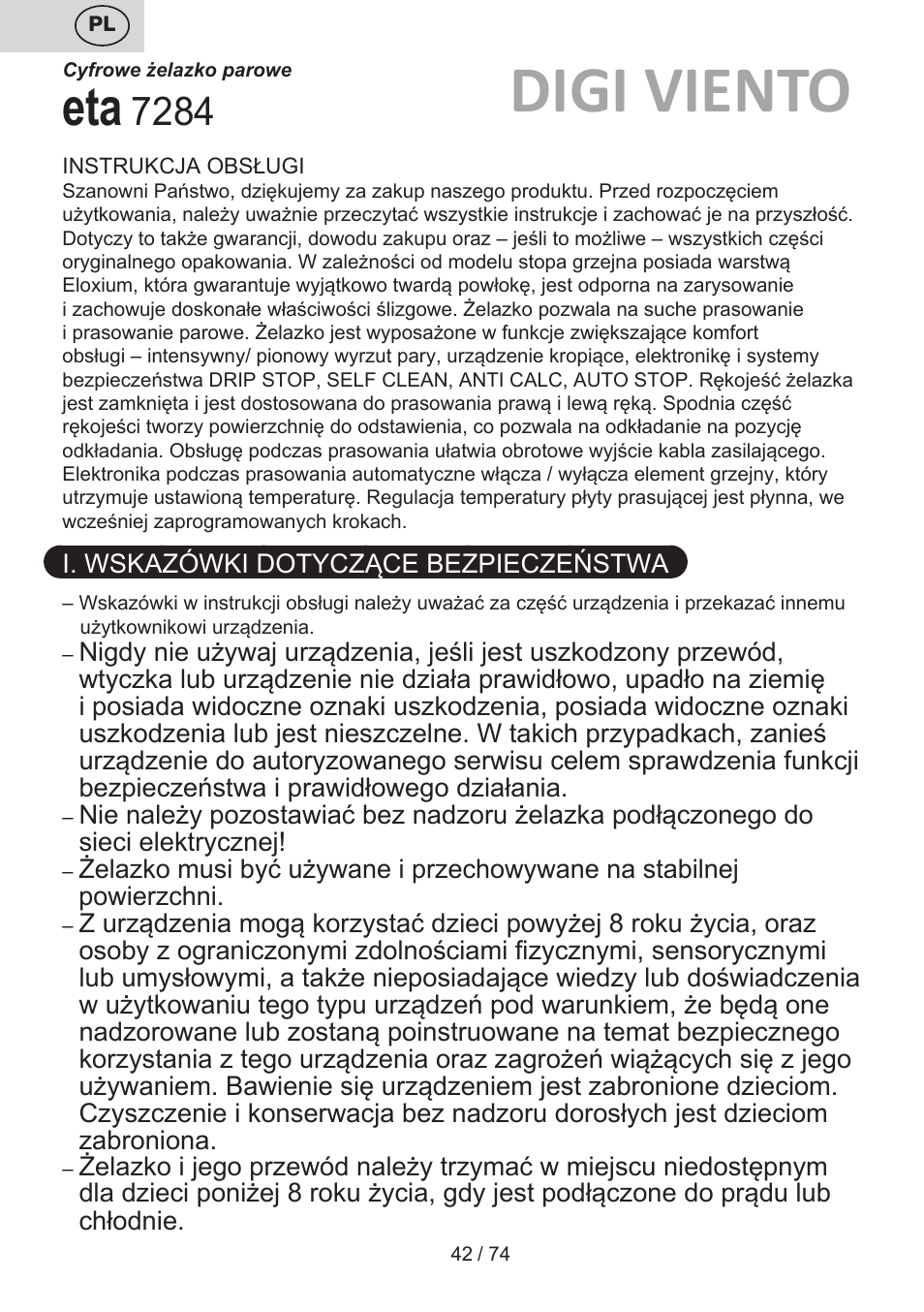 Digi viento | ETA Digi Viento User Manual | Page 42 / 76