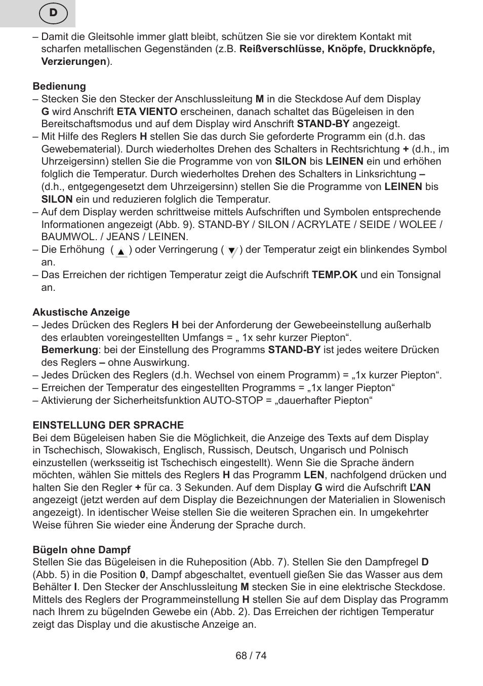 ETA Digi Viento User Manual | Page 68 / 76