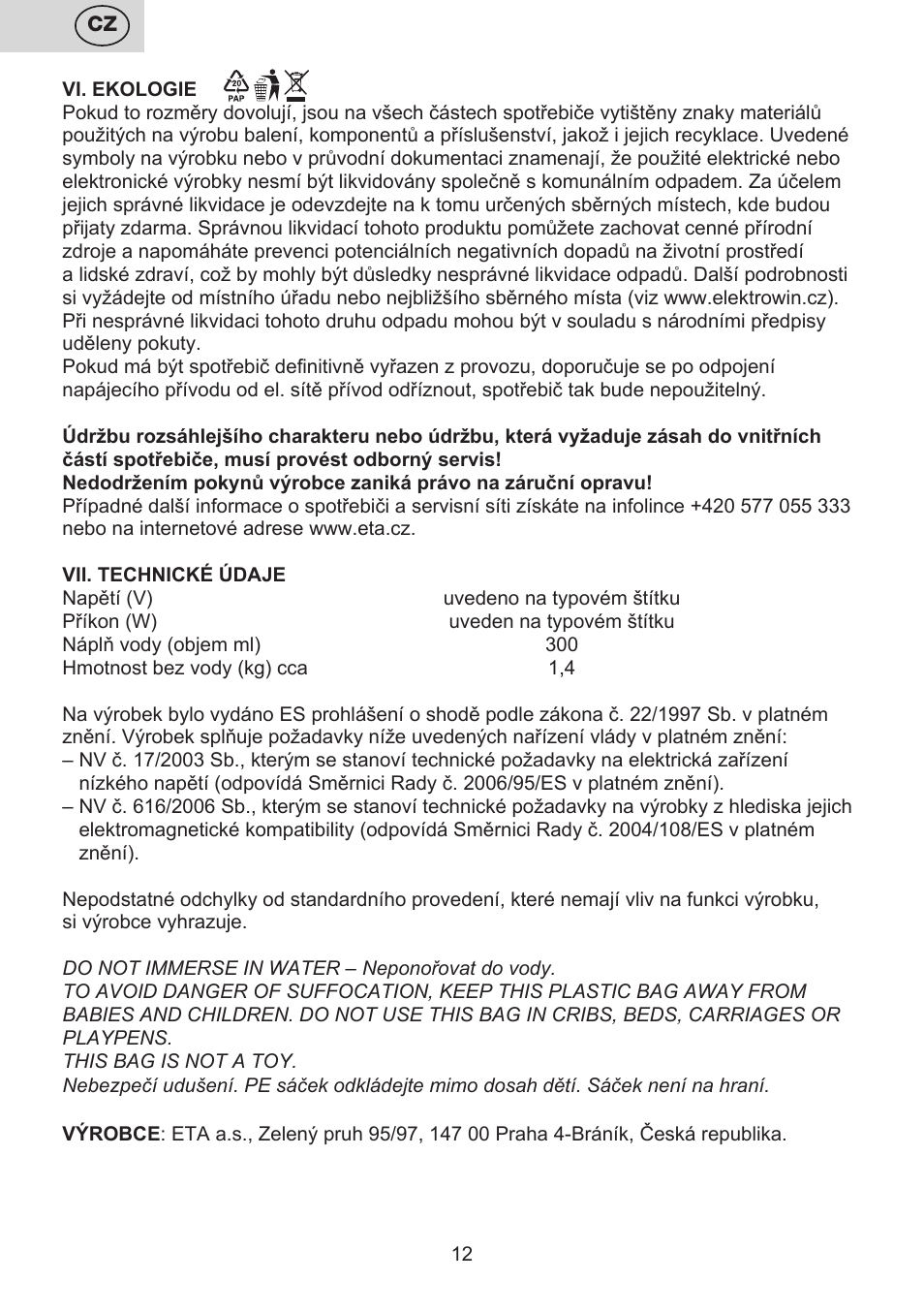 ETA Digi Lancetta User Manual | Page 12 / 92