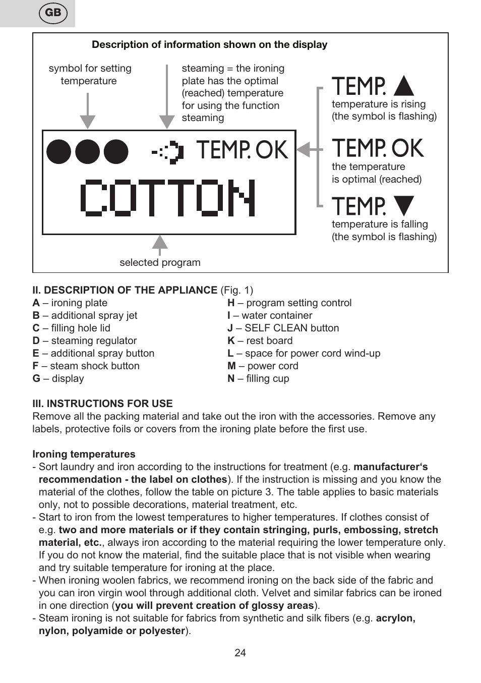 Temp. ok | ETA Digi Lancetta User Manual | Page 24 / 92