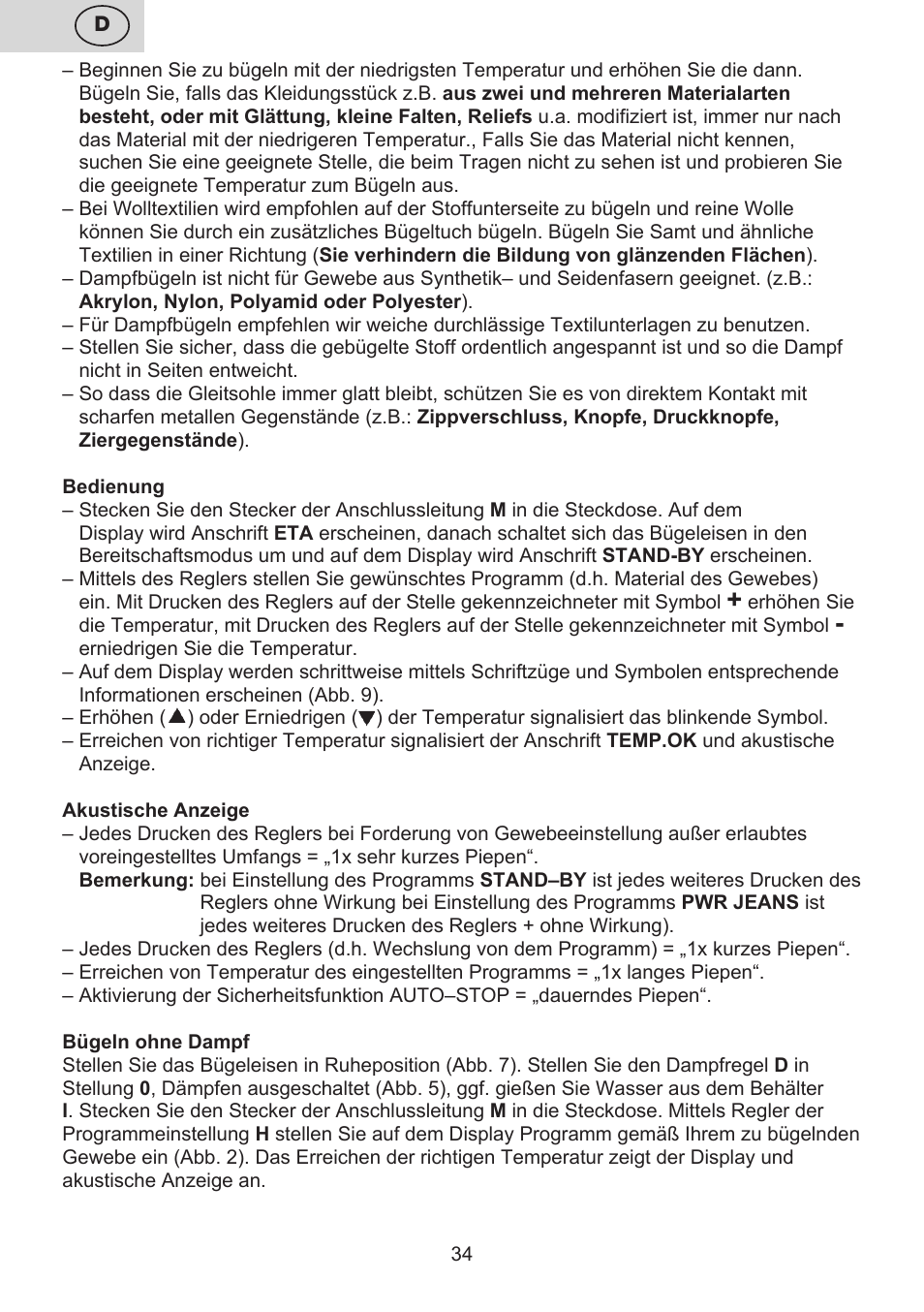 ETA Digi Lancetta User Manual | Page 34 / 92