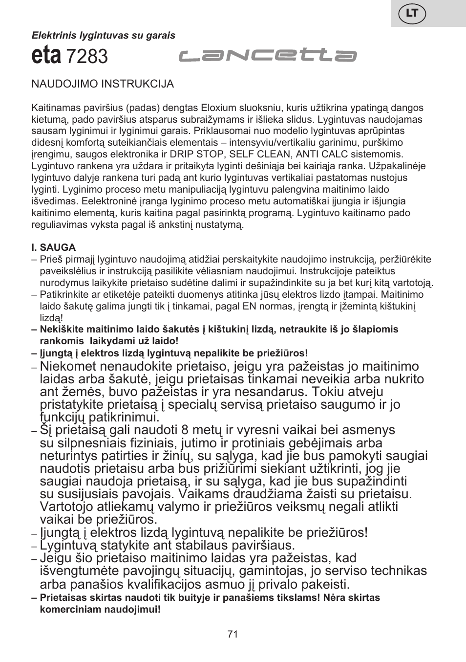ETA Digi Lancetta User Manual | Page 71 / 92