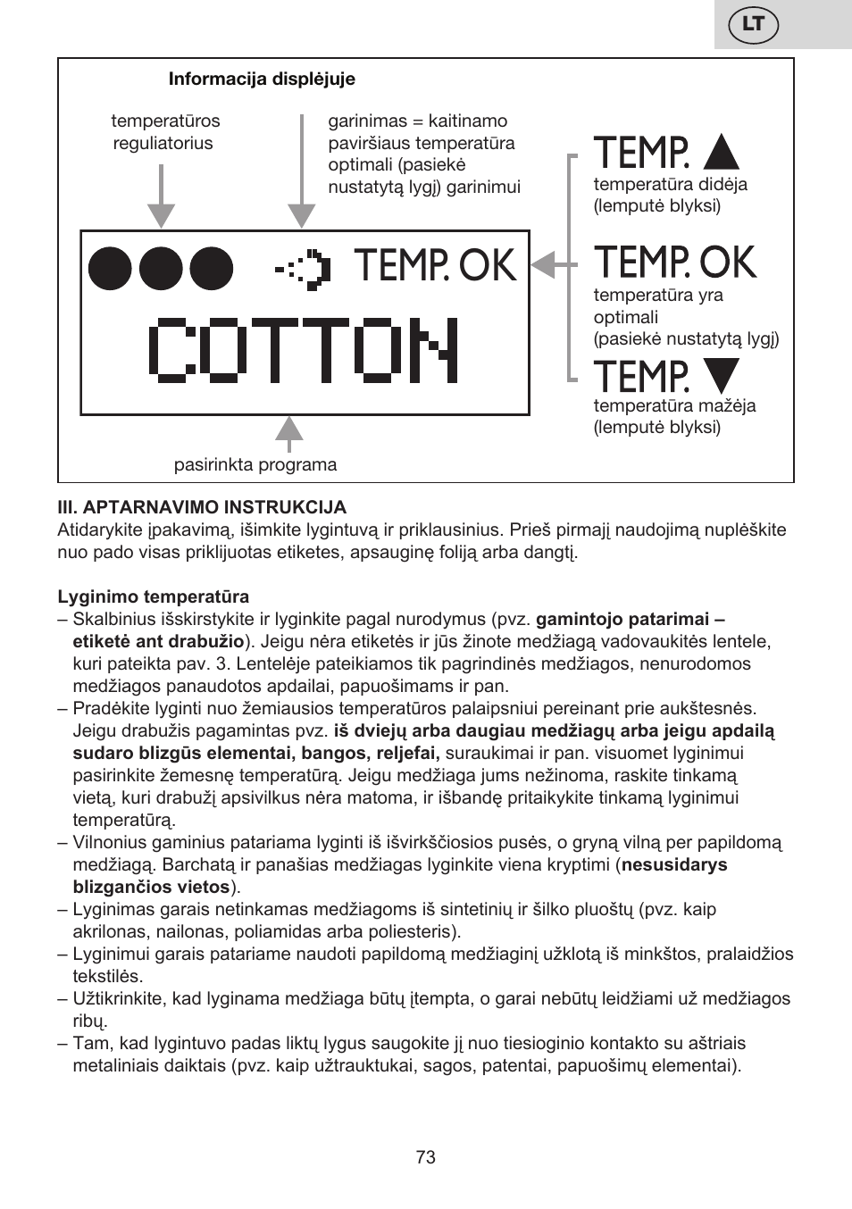 Temp. ok | ETA Digi Lancetta User Manual | Page 73 / 92