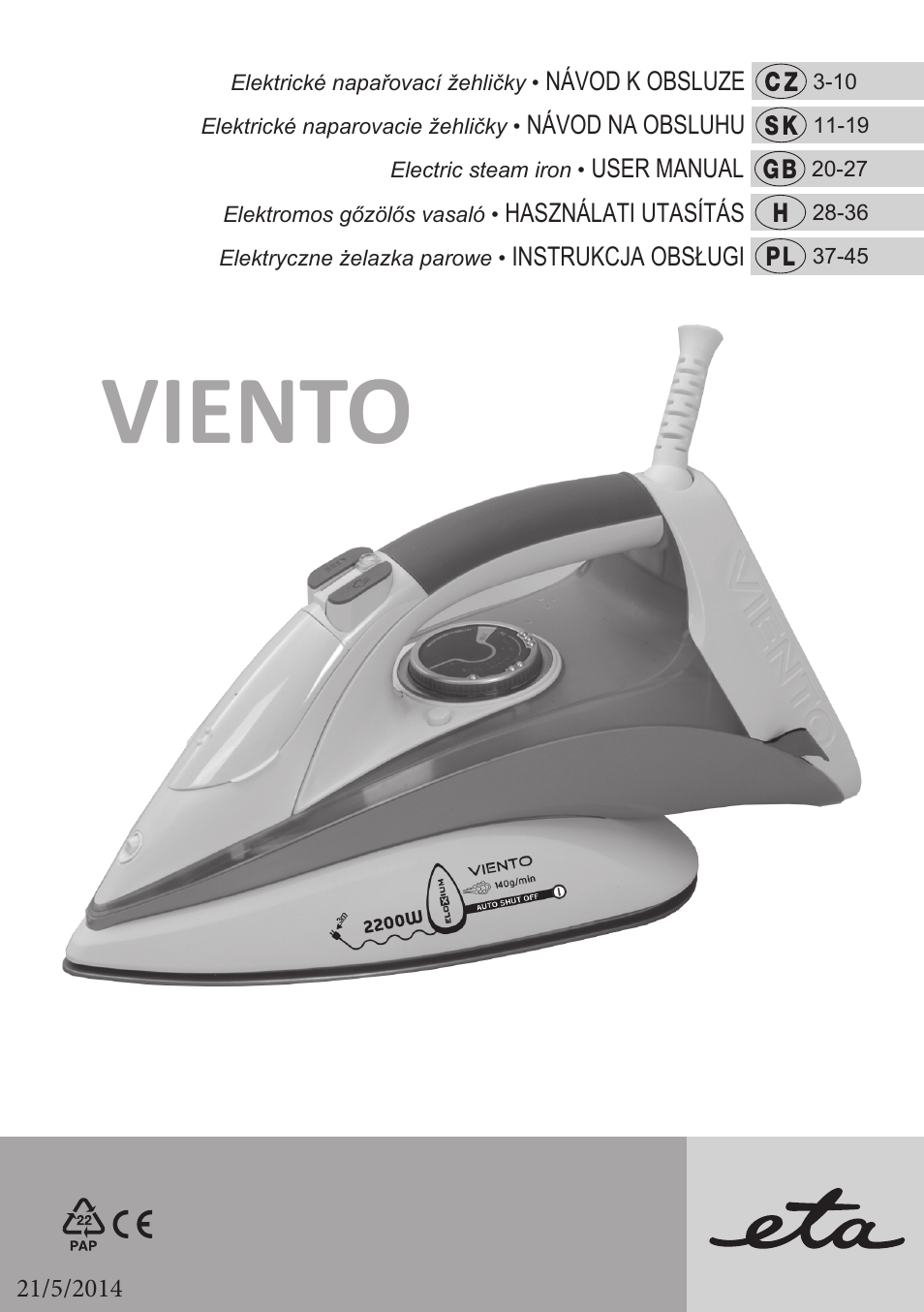 ETA Viento User Manual | 48 pages