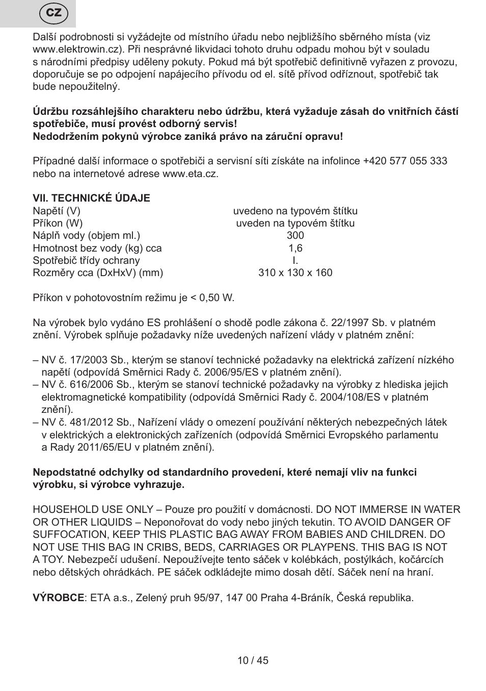 ETA Viento User Manual | Page 10 / 48