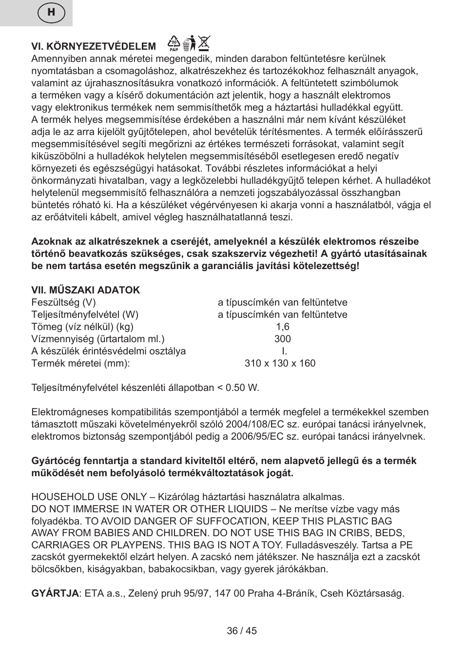 ETA Viento User Manual | Page 36 / 48