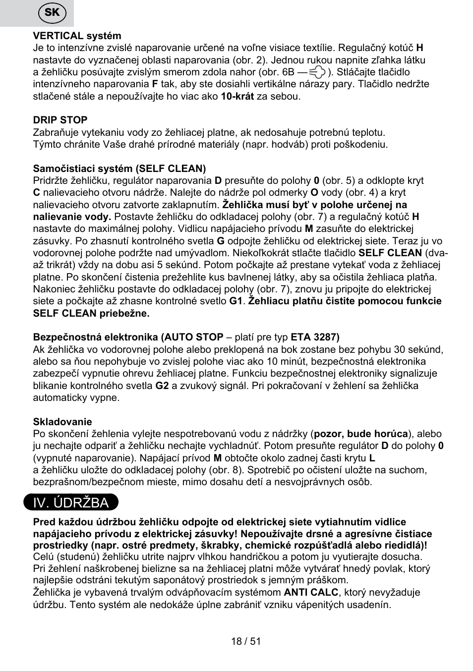 Iv. údržba | ETA Maesta User Manual | Page 18 / 56
