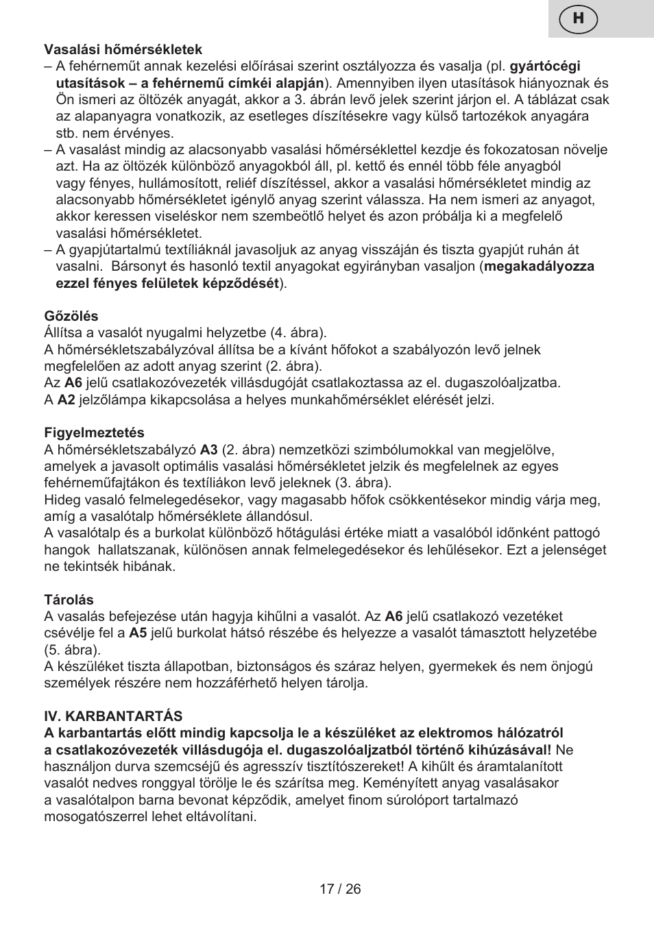 ETA Tradiční suchá žehlička 7246 User Manual | Page 17 / 28