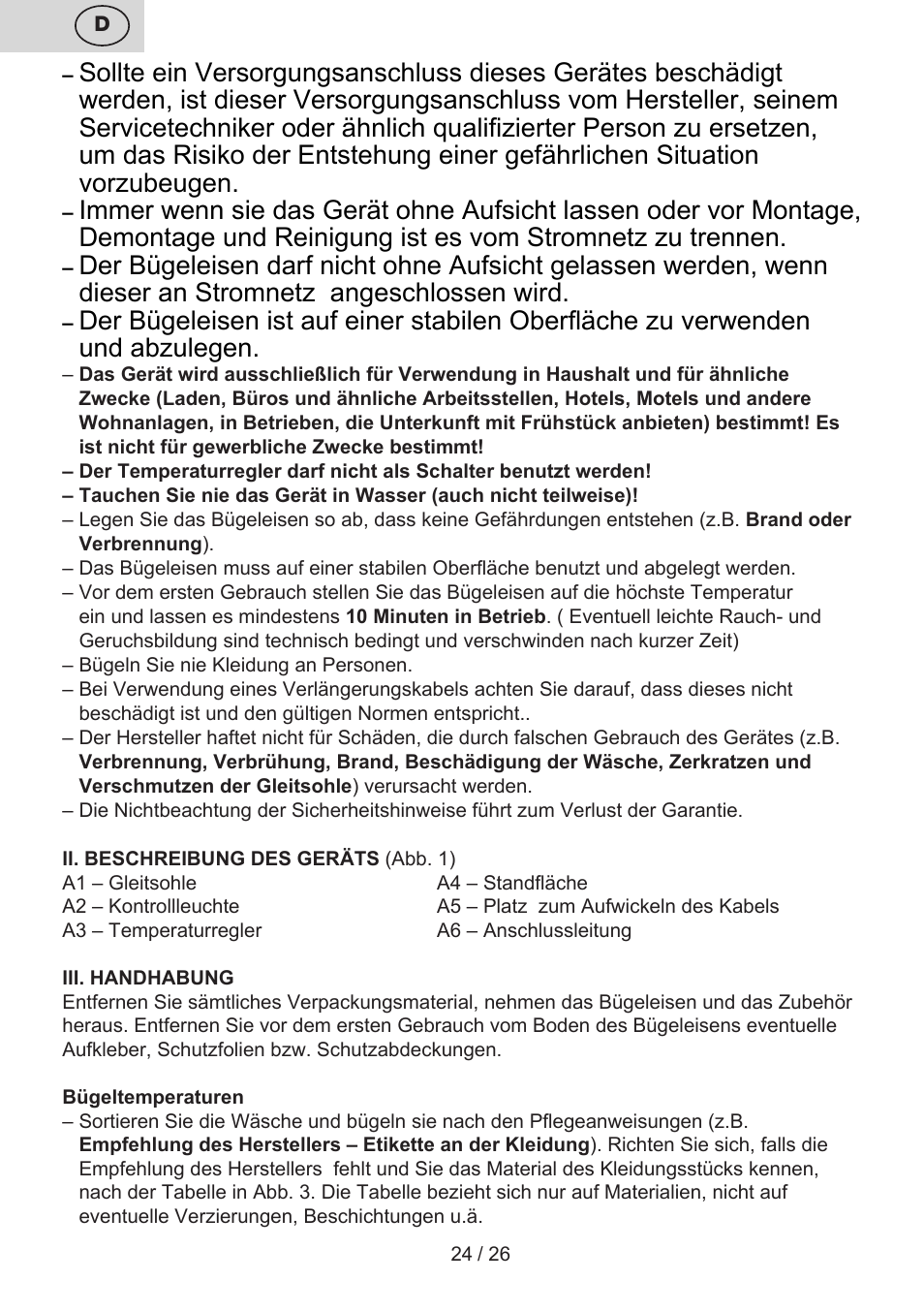 ETA Tradiční suchá žehlička 7246 User Manual | Page 24 / 28