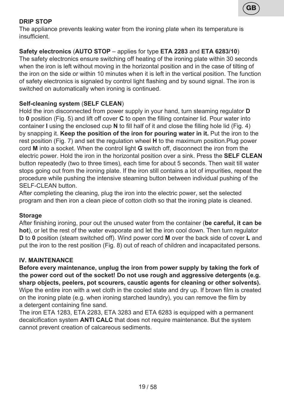 ETA Lancetta User Manual | Page 19 / 60
