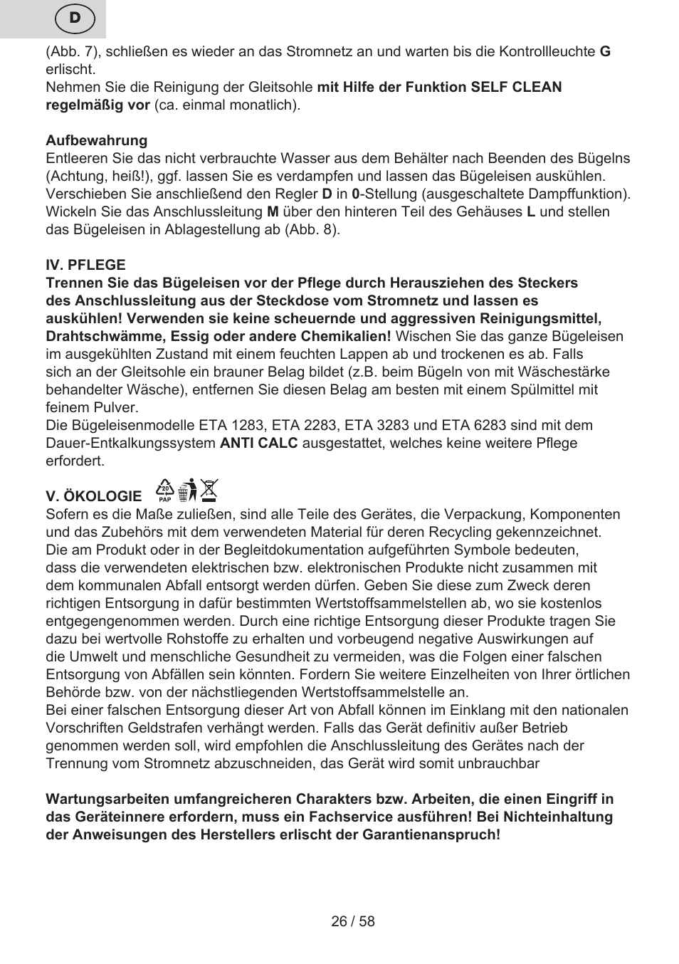 ETA Lancetta User Manual | Page 26 / 60