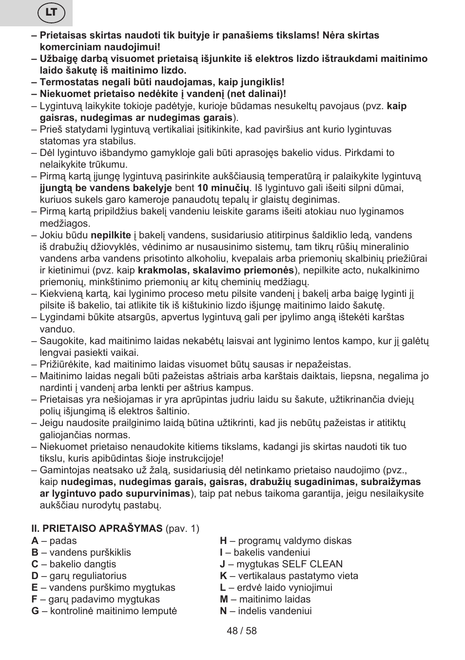 ETA Lancetta User Manual | Page 48 / 60