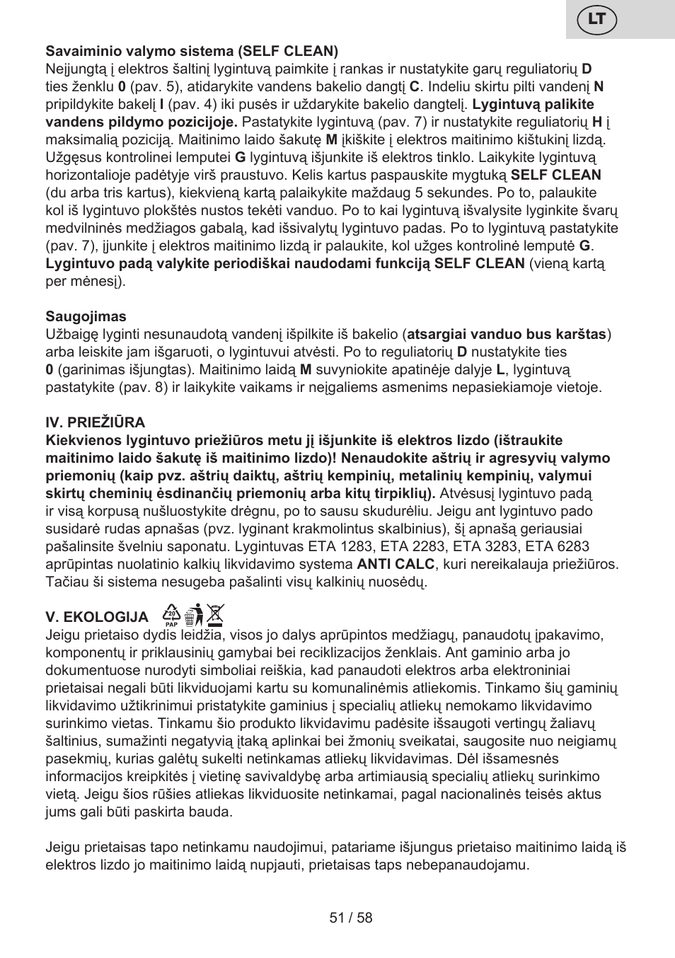 ETA Lancetta User Manual | Page 51 / 60