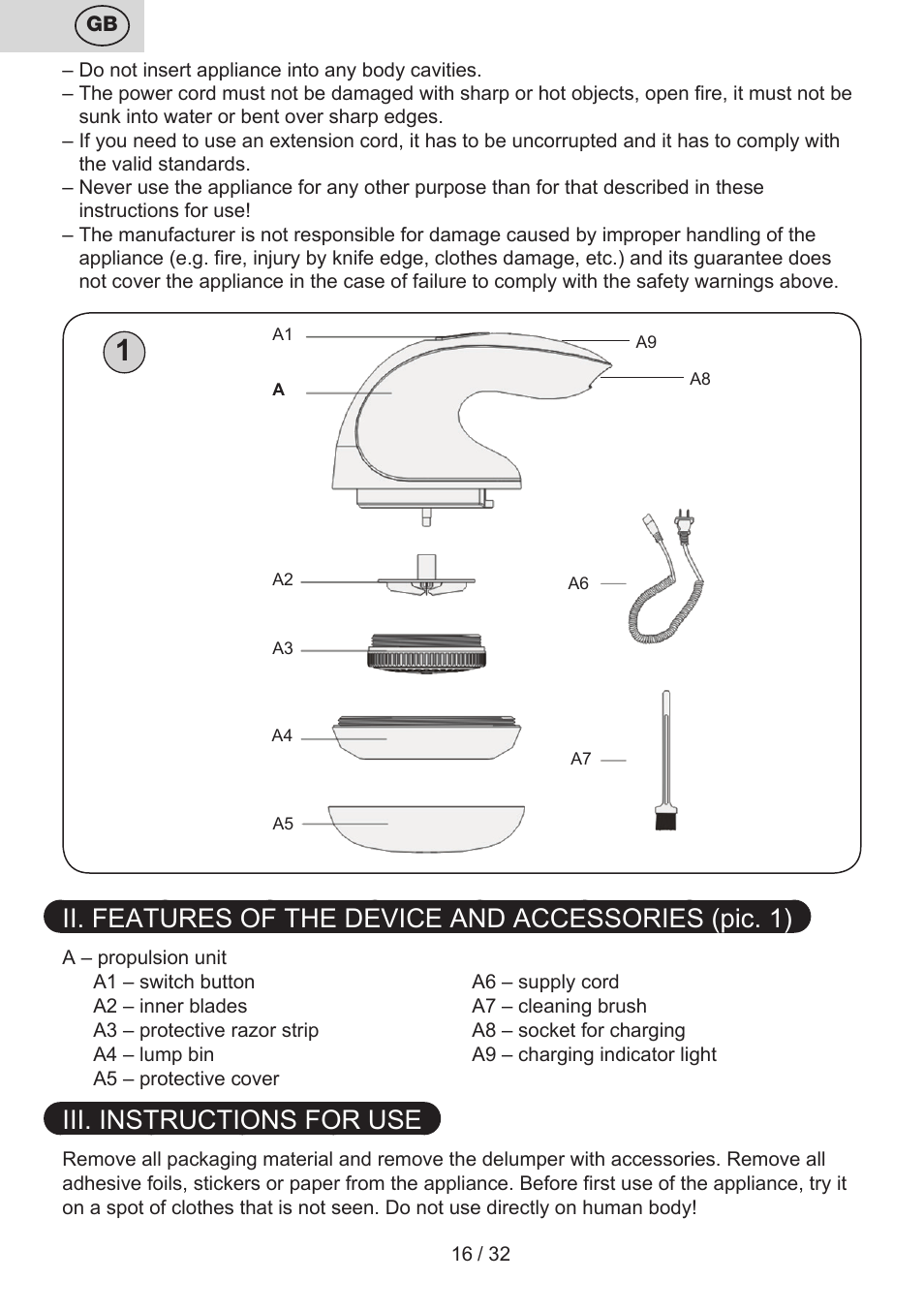 Iii. instructions for use | ETA Linty User Manual | Page 16 / 36