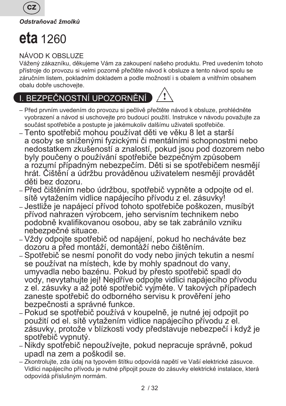 ETA Linty User Manual | Page 2 / 36