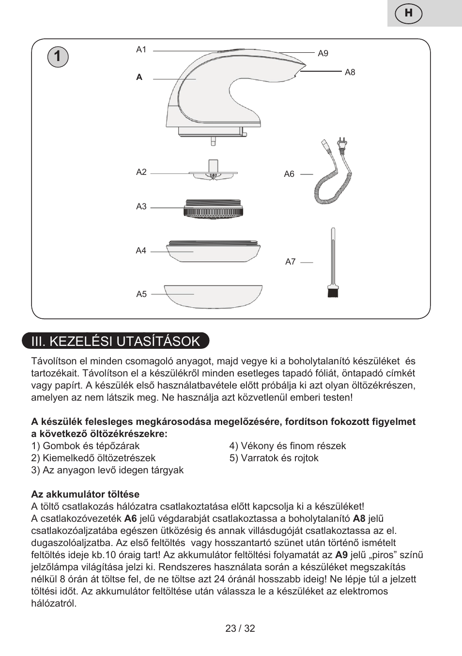 Iii. kezelési utasítások | ETA Linty User Manual | Page 23 / 36