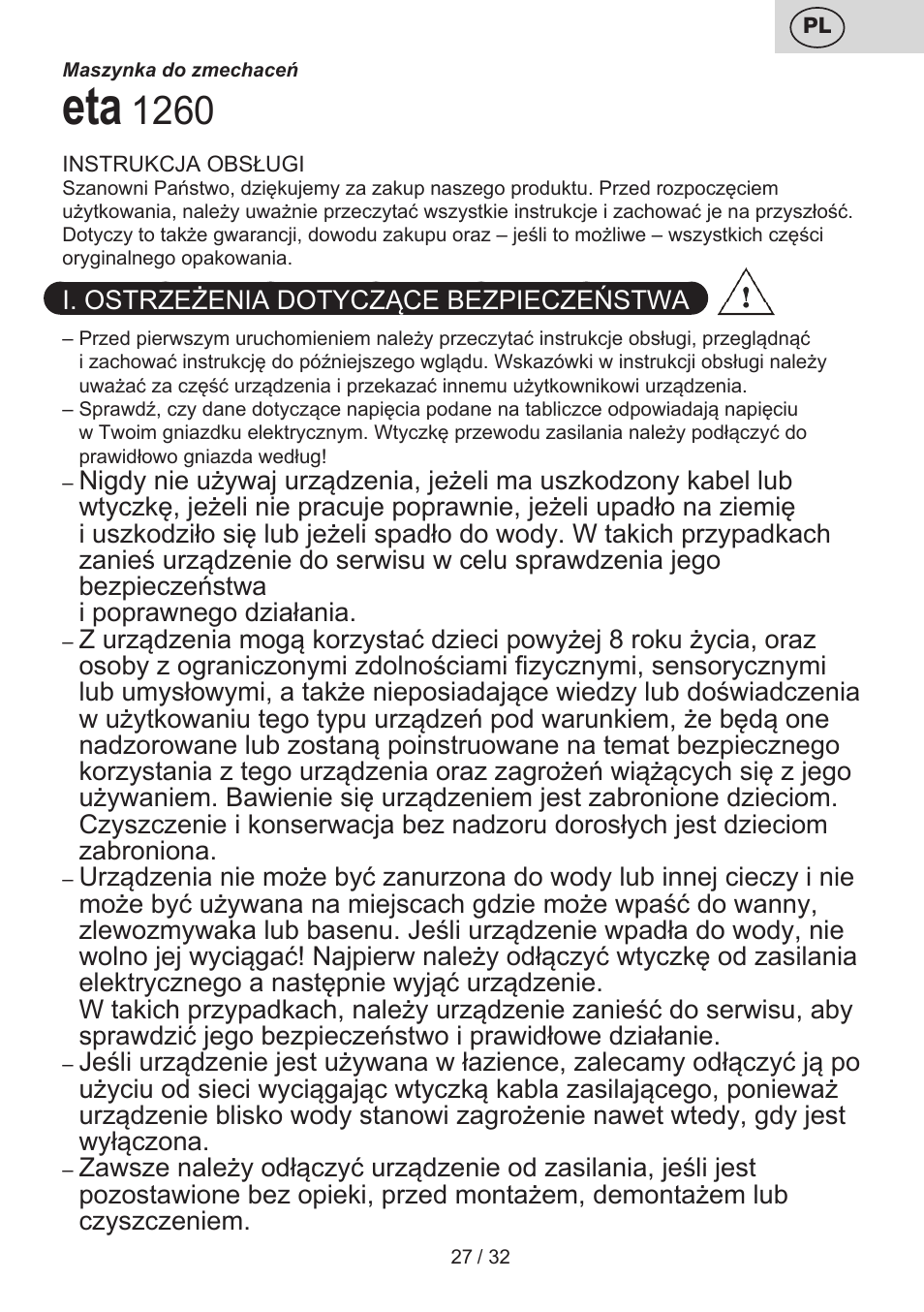 ETA Linty User Manual | Page 27 / 36