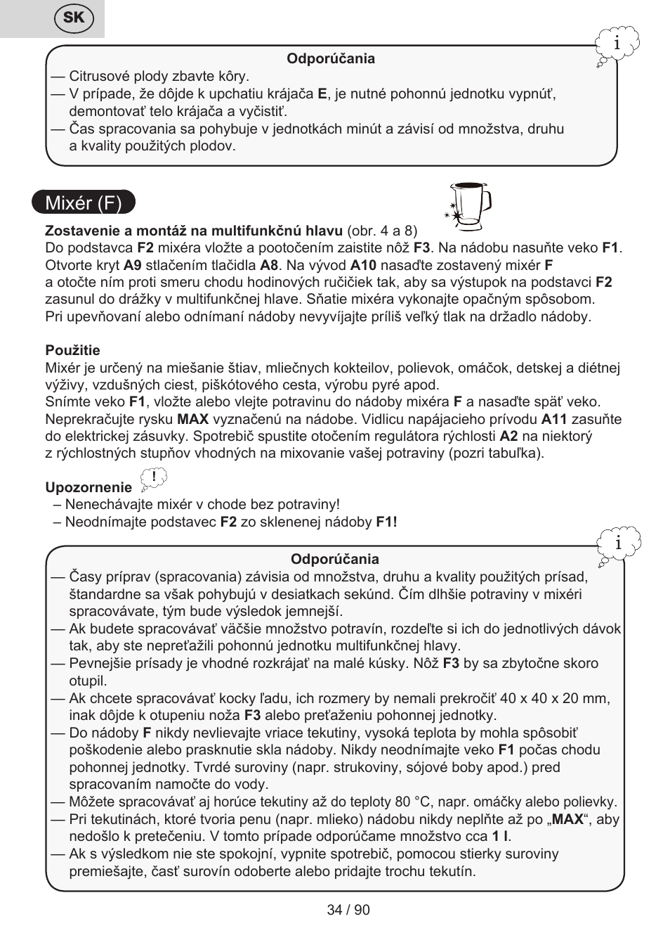 Mixér (f) | ETA Gratus Maxipasta User Manual | Page 34 / 92