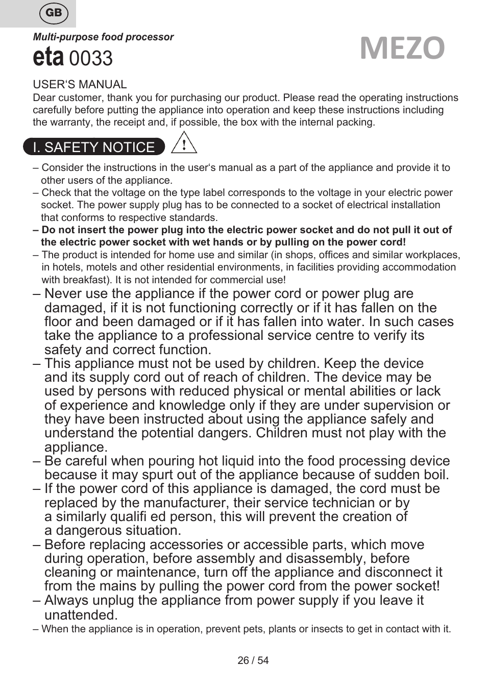 Mezo | ETA Mezo User Manual | Page 26 / 56