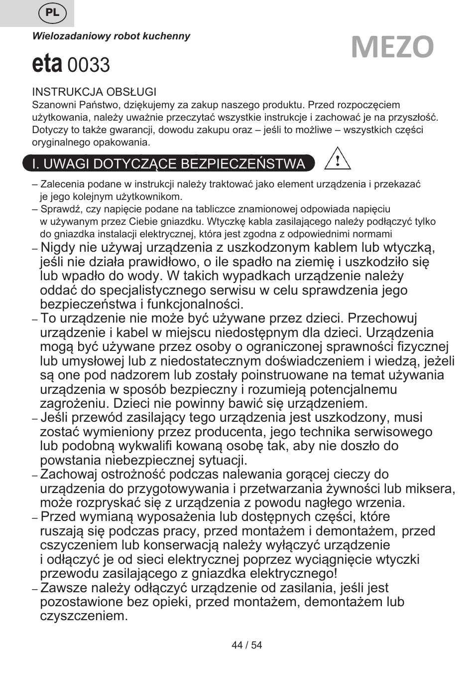 Mezo | ETA Mezo User Manual | Page 44 / 56