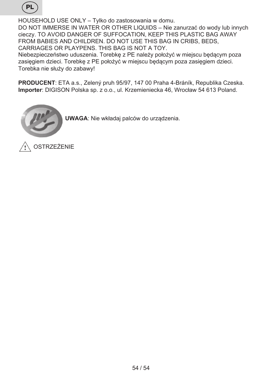 ETA Mezo User Manual | Page 54 / 56