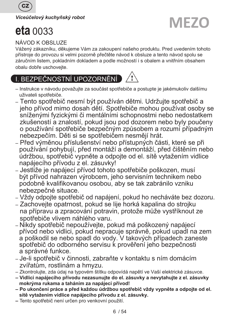 Mezo | ETA Mezo User Manual | Page 6 / 56
