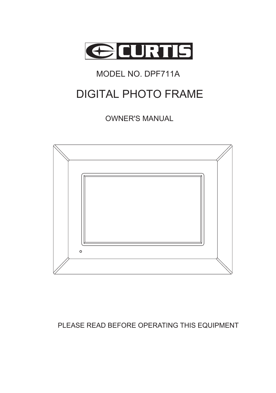 Curtis DPF711A User Manual | 20 pages