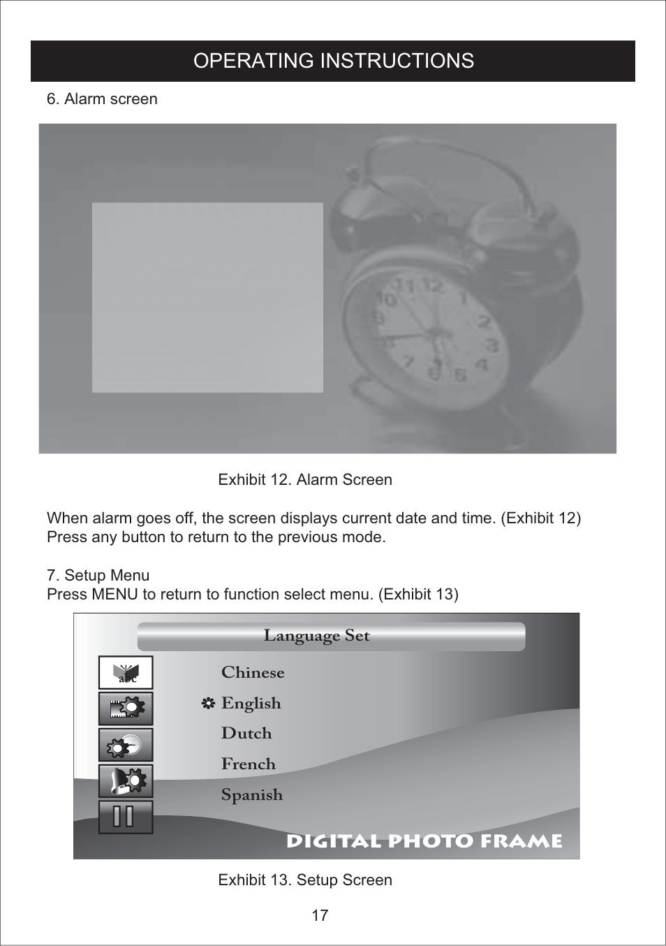 Operating instructions | Curtis DPF711A User Manual | Page 18 / 20