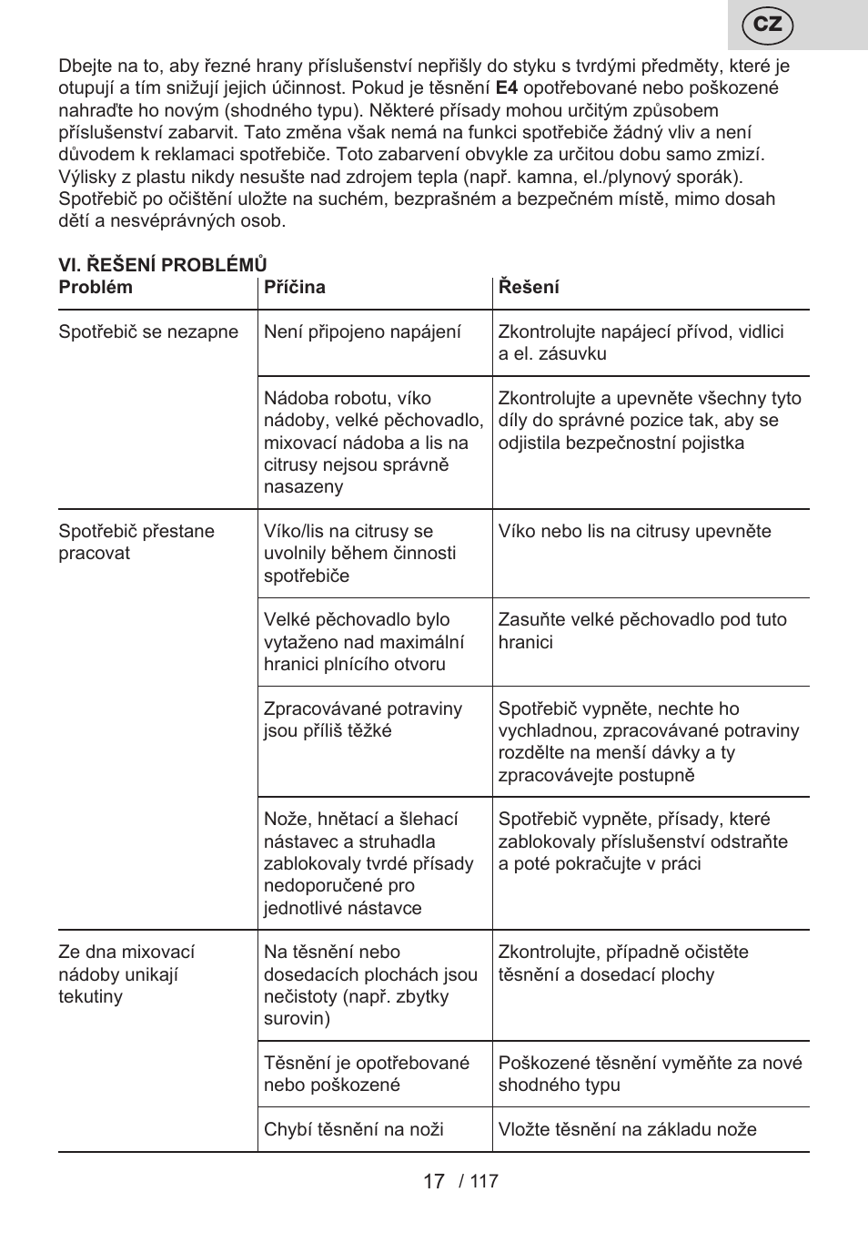 ETA Centrino s doplňkovým příslušenstvím User Manual | Page 17 / 120