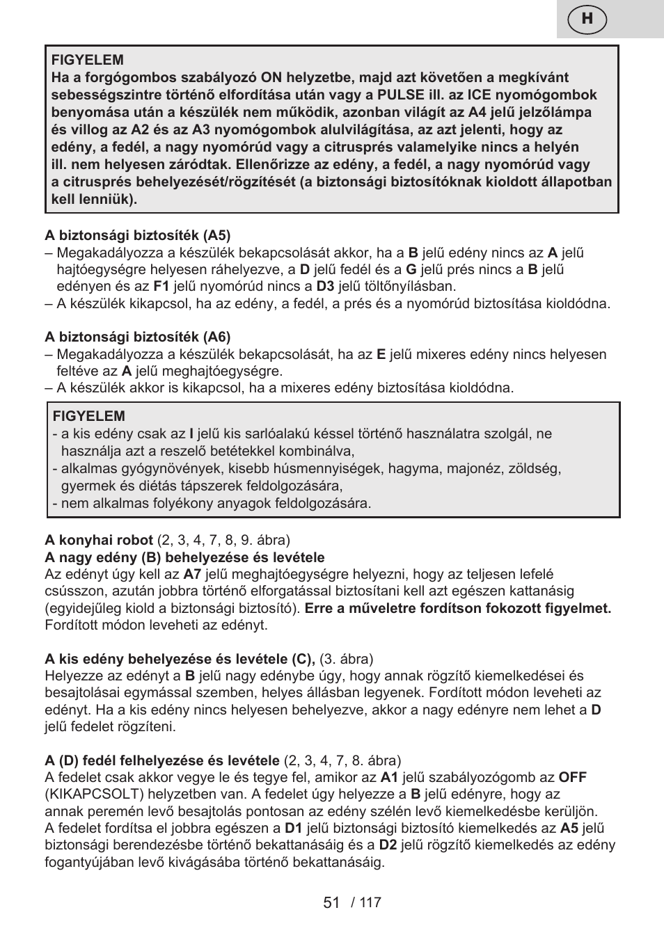 ETA Centrino s doplňkovým příslušenstvím User Manual | Page 51 / 120