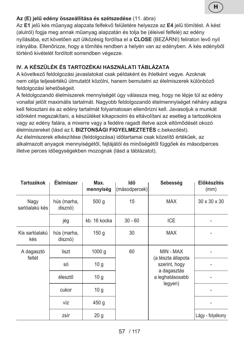 ETA Centrino s doplňkovým příslušenstvím User Manual | Page 57 / 120