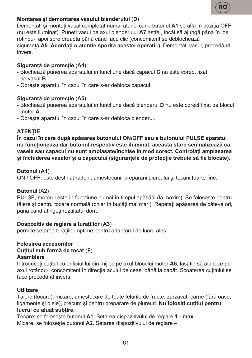 ETA Bross User Manual | Page 61 / 68