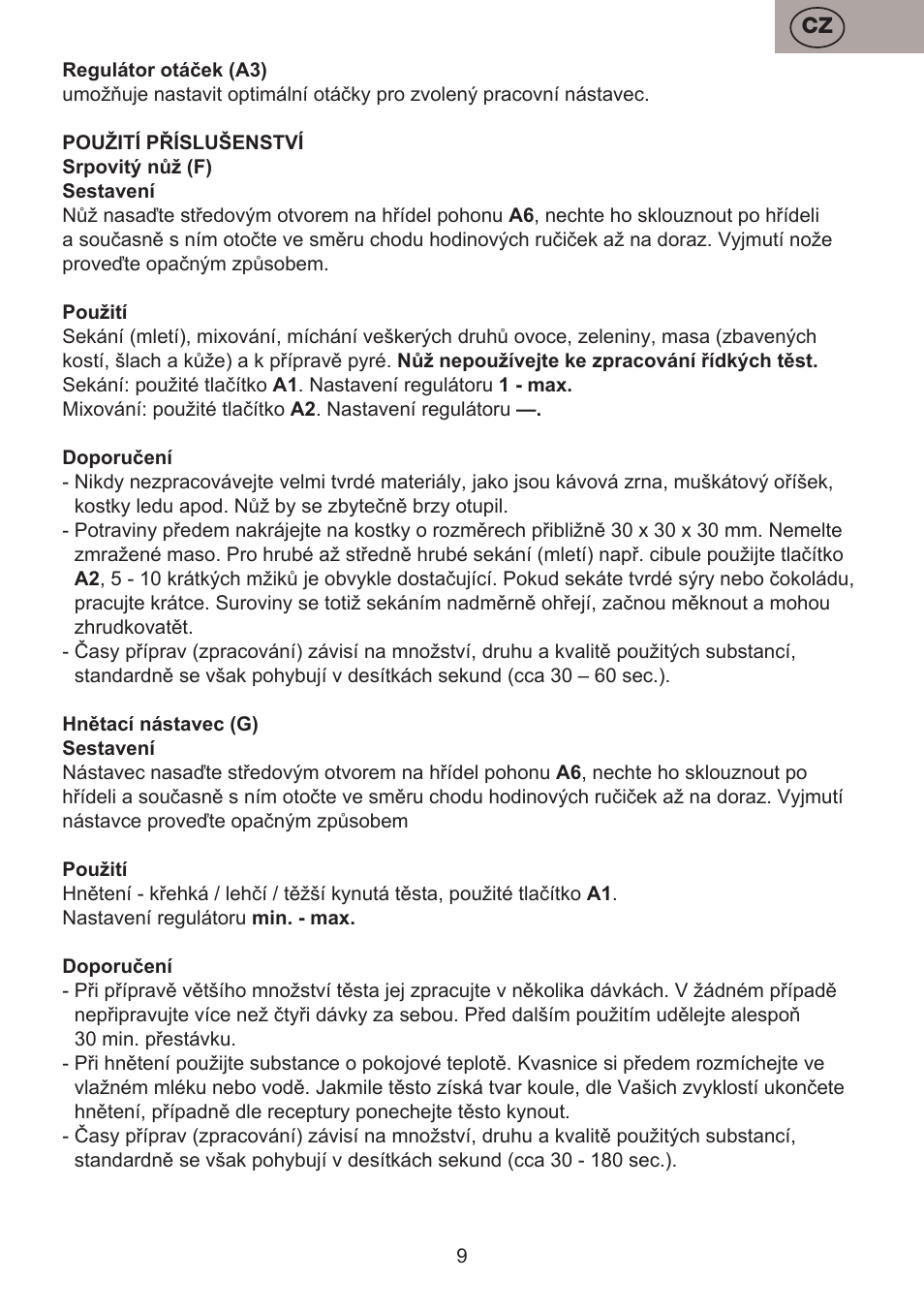 ETA Bross User Manual | Page 9 / 68