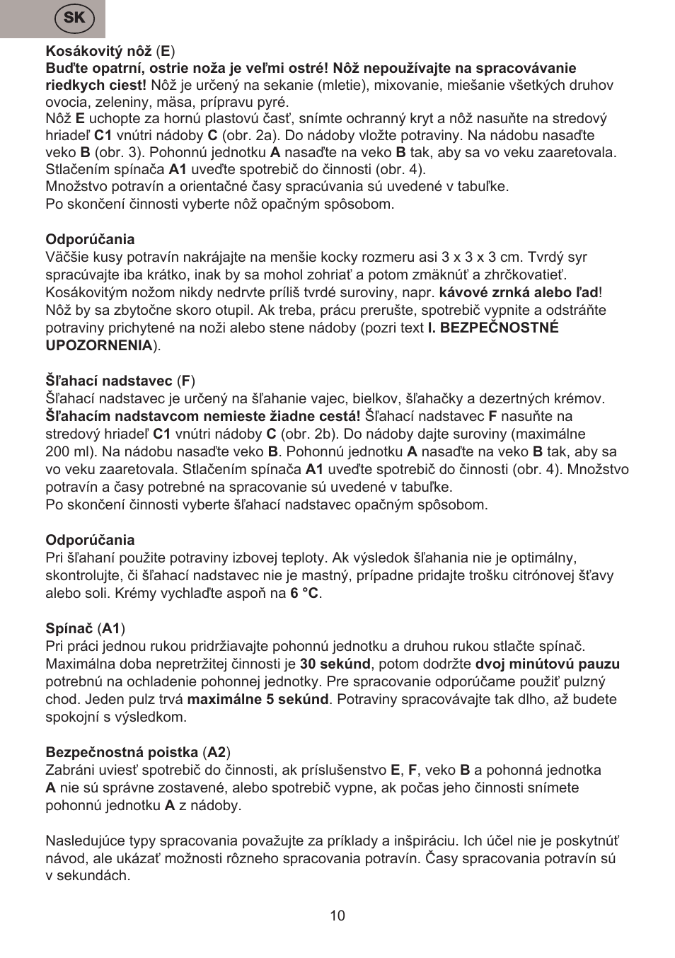 ETA Choppic User Manual | Page 10 / 32