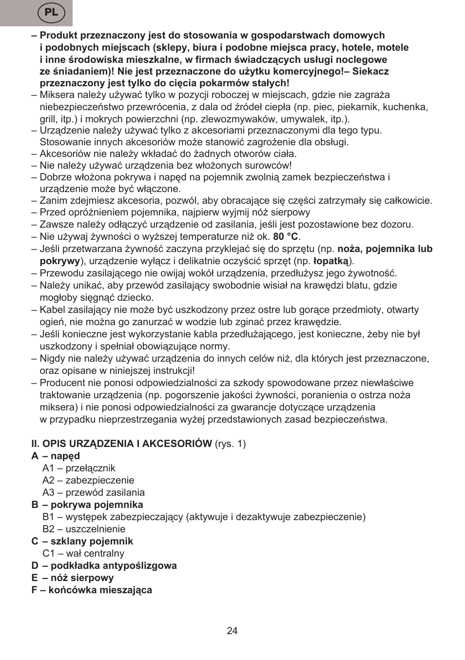 ETA Choppic User Manual | Page 24 / 32