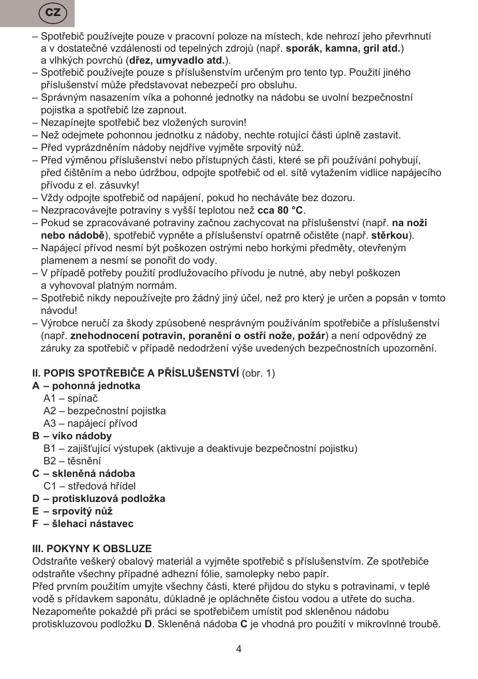 ETA Choppic User Manual | Page 4 / 32