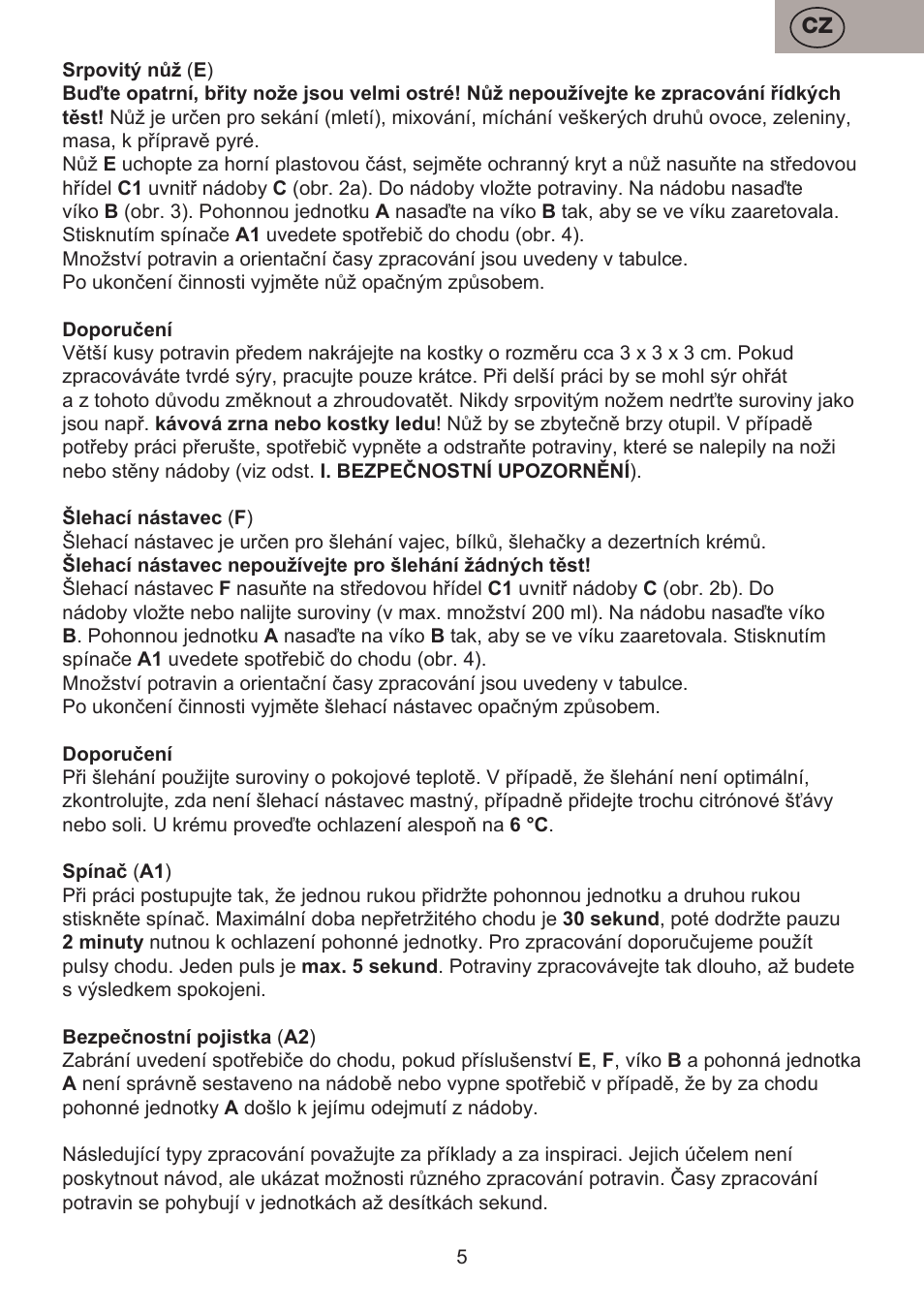 ETA Choppic User Manual | Page 5 / 32