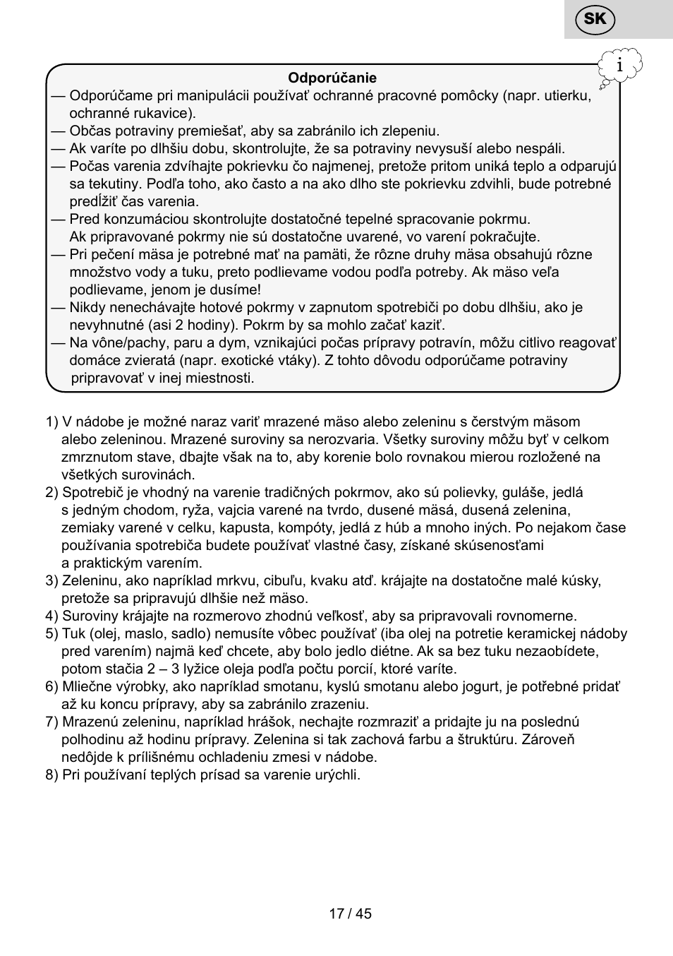 ETA PEČENKA User Manual | Page 17 / 48