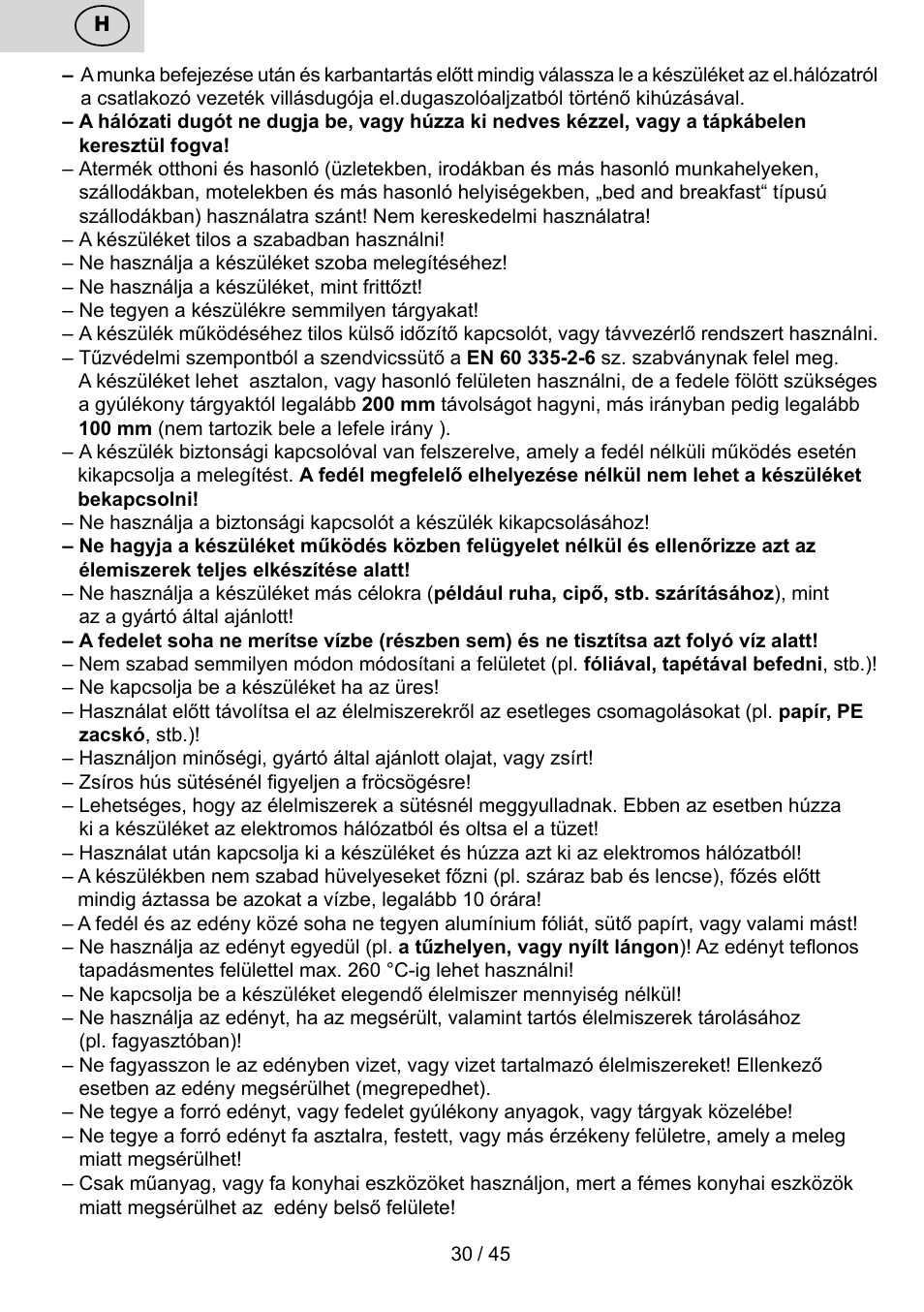 ETA PEČENKA User Manual | Page 30 / 48