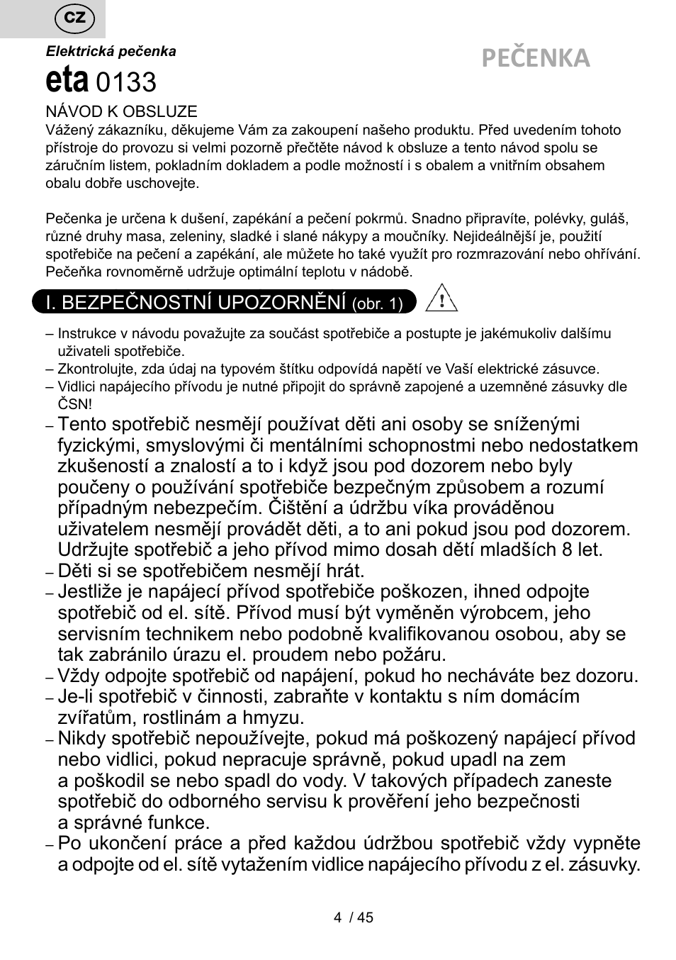 Pečenka | ETA PEČENKA User Manual | Page 4 / 48